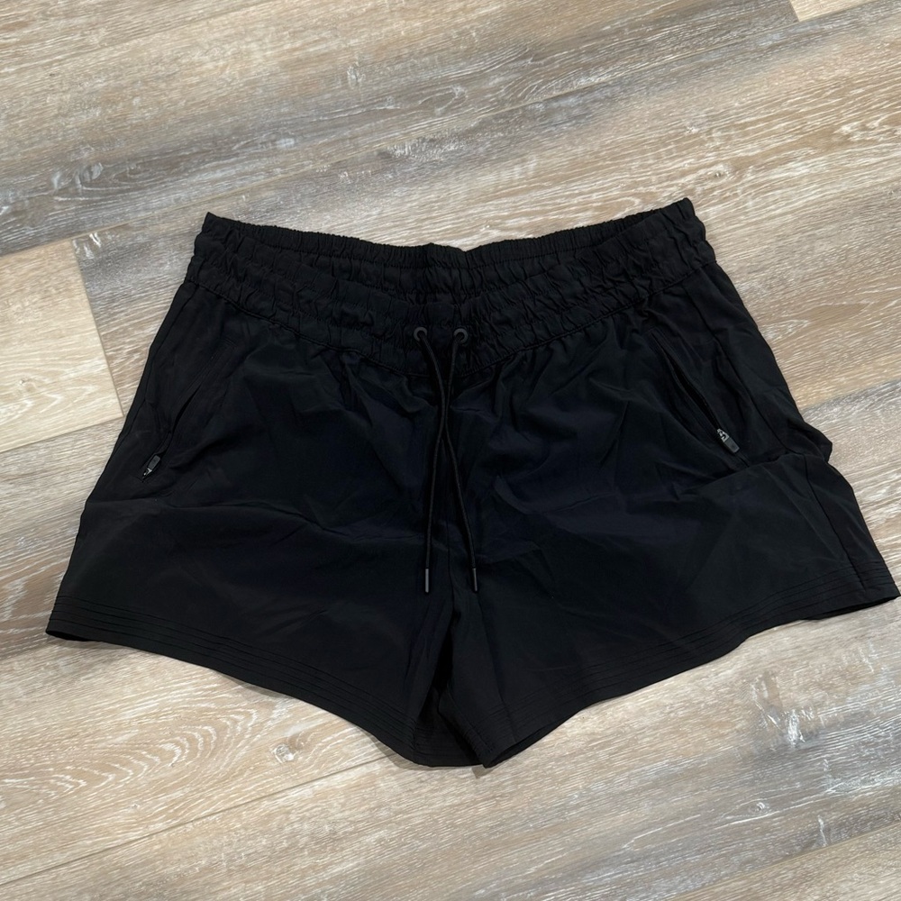 Black flowy athletic shorts